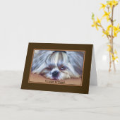 Geburtstag, Sleepy Shih Tzu Dog Karte (Gelbe Blume)