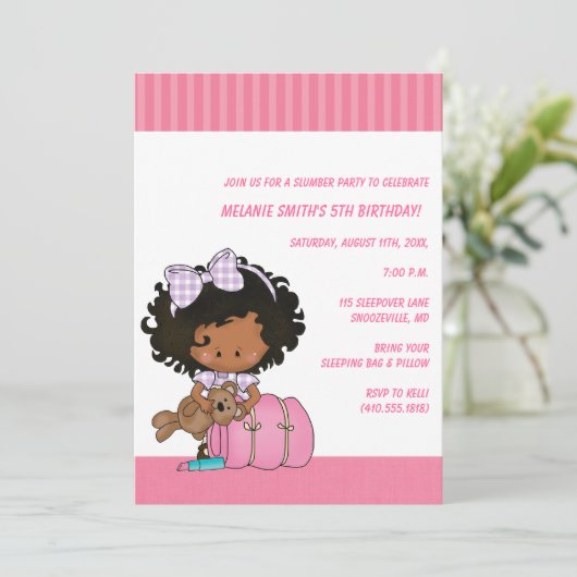 Geburtstag & Slumber-Party Einladungen (Stehend Vorderseite)