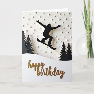 Geburtstag-Snowboard-Sprung-Karte Karte