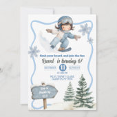 Geburtstag Snowboarden Junge Einladung (Vorderseite)