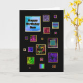 GEBURTSTAG - SOHN - ABSTRAKT KARTE (Gelbe Blume)