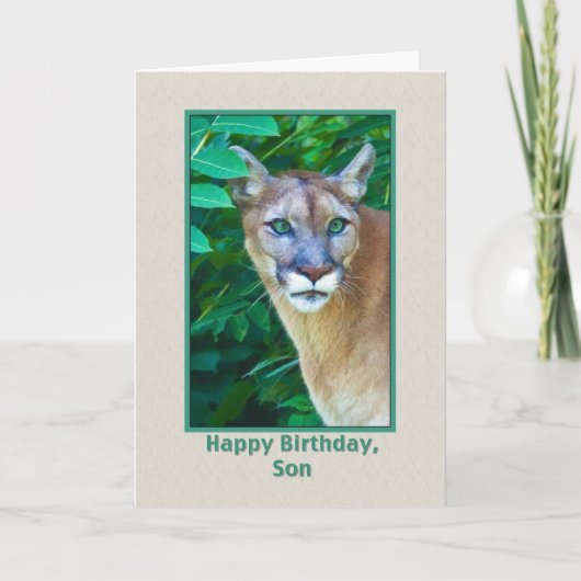 Geburtstag, Sohn, Puma im Dschungel Karte (Vorderseite)