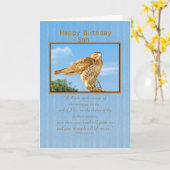 Geburtstag, Sohn, Rassige Hawk Card Karte (Gelbe Blume)