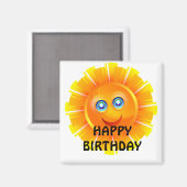 GEBURTSTAG: Sonniger Geburtstag Magnet (Vorderseite/Rückseite)