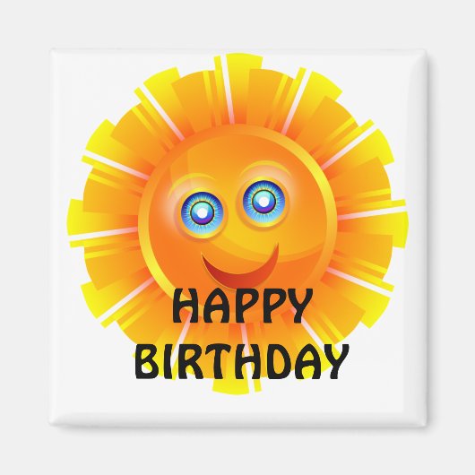 GEBURTSTAG: Sonniger Geburtstag Magnet (Vorne)