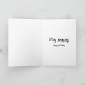 Geburtstag Spaniel mit Duschhaube Karte (Innenseite)