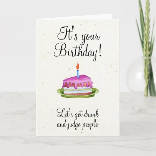 Geburtstag Spaß Drink Funny Karte (Vorderseite)