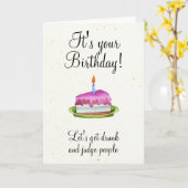 Geburtstag Spaß Drink Funny Karte (Gelbe Blume)