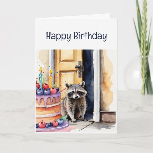 Geburtstag Spaß Raccoon Nach dem Süße Tier Karte (Vorderseite)