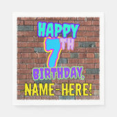 Geburtstag ~ Spaß, Urban Graffiti Inspiriert Look Serviette (Vorderseite)