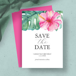 Geburtstag Speichern Sie das Tropische Thema Datum Save The Date