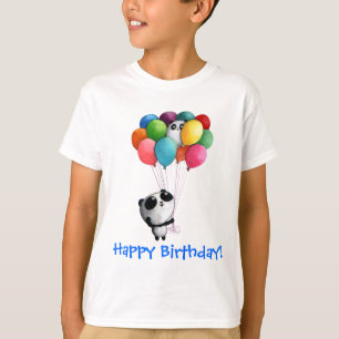 Geburtstag steigt Panda-Bären im Ballon auf T-Shirt
