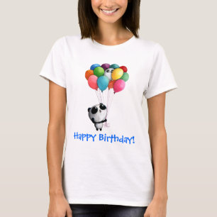 Geburtstag steigt Panda-Bären im Ballon auf T-Shirt