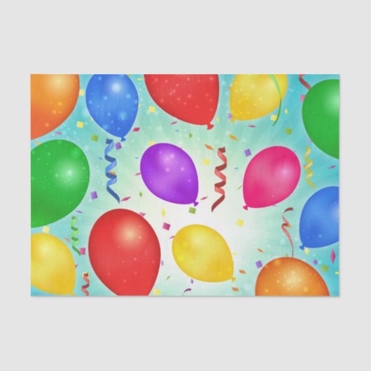 Geburtstag steigt Seidenpapier im Ballon auf (Vorderseite)