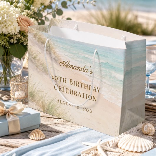 Geburtstag Strand Küste Große Geschenktüte