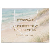 Geburtstag Strand Küste Große Geschenktüte (Vorderseite)