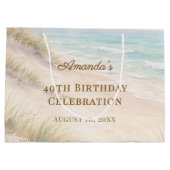 Geburtstag Strand Küste Große Geschenktüte (Rückseite)