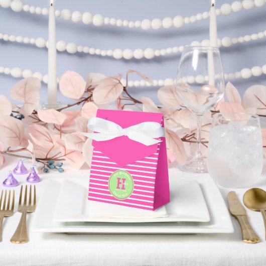 Geburtstag Streifen Pink ⎮ Weiß Grün Geschenkschachtel (Hochzeit)