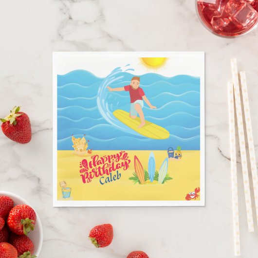 Geburtstag surfen serviette (Beispiel)