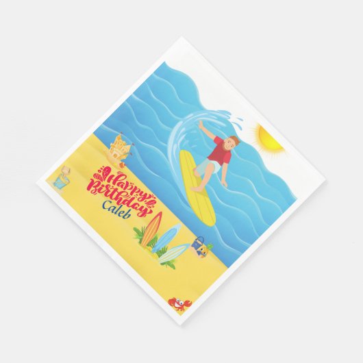 Geburtstag surfen serviette (Ecke)