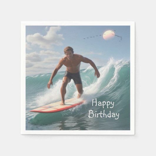 Geburtstag surfen serviette (Vorderseite)