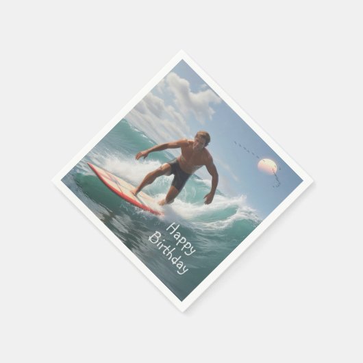 Geburtstag surfen serviette (Ecke)