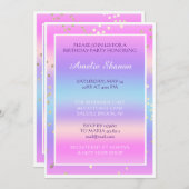 Geburtstag Sweet 16Graduate Pink Lila Confetti Einladung (Vorne/Hinten)