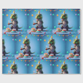 Geburtstag T-Rex Geschenkpapier (Flach)
