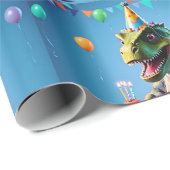 Geburtstag T-Rex Geschenkpapier (Rolleneckpunkt)