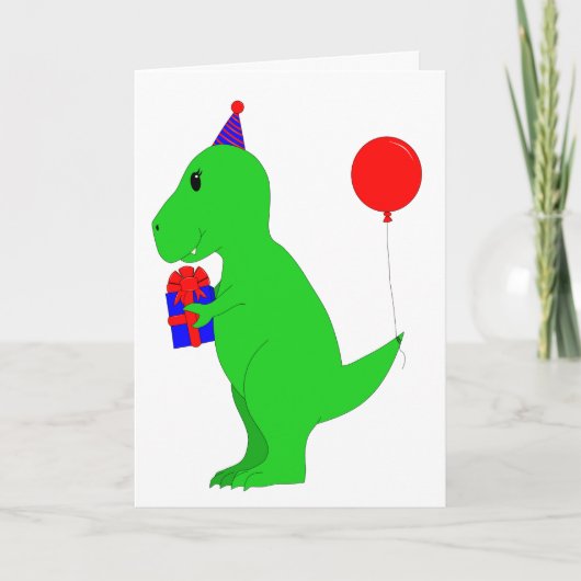 Geburtstag T-Rex Karte (Vorderseite)