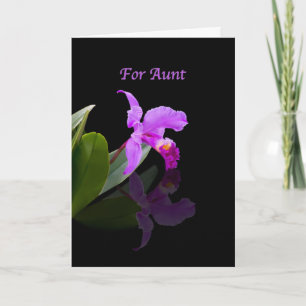 Geburtstag, Tante, Orchidee nachgedacht über Karte