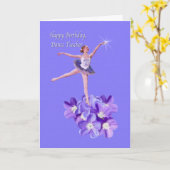 Geburtstag, Tanzlehrer, Ballerina und Violets Karte (Gelbe Blume)
