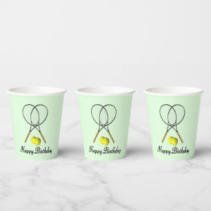 Geburtstag Tennis Green Sports Pappbecher