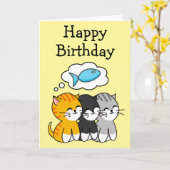 Geburtstag Three Kitten Karte (Gelbe Blume)