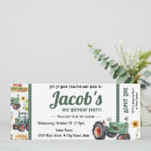 Geburtstag Ticket für den Traktor Einladung (Stehend Vorderseite)