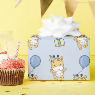 Geburtstag Tier Niedlich Giraffe Kindergeburtstag  Geschenkpapier