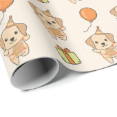 Geburtstag Tier Niedlich Labrador Kindergeburtstag Geschenkpapier (Rolleneckpunkt)