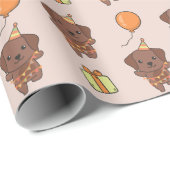 Geburtstag Tier Niedlich Labrador Kindergeburtstag Geschenkpapier (Rolleneckpunkt)