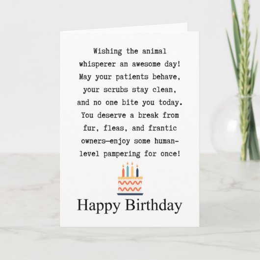 Geburtstag Tierarzt Karte (Vorderseite)