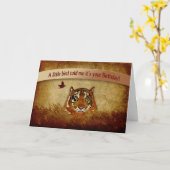 Geburtstag - Tiger in Bush Karte (Gelbe Blume)