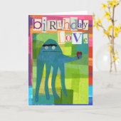 Geburtstag Tintenfisch Karte (Gelbe Blume)