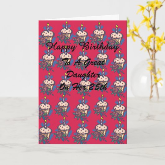 Geburtstag Tochter 25. Karte (Gelbe Blume)