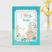 Geburtstag, Tochter, Aquarellvögel und Blume Karte (Gelbe Blume)