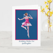 Geburtstag, Tochter, Ballerina auf Blue Card Karte (Gelbe Blume)