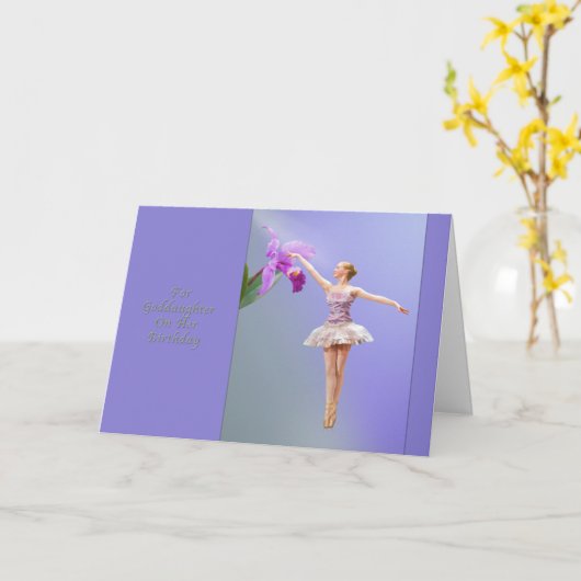 Geburtstag, Tochter, Ballerina, Orchid Karte (Gelbe Blume)