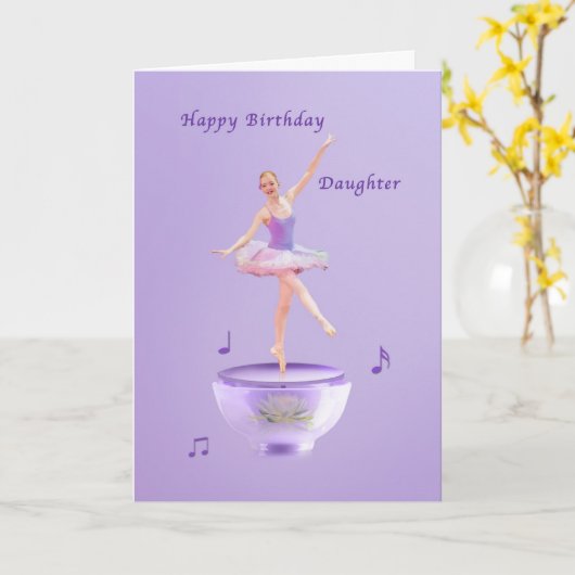 Geburtstag, Tochter, Musikbox Ballerina Karte (Gelbe Blume)