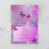 Geburtstag, Tochter, Pink Glitzy Butterfly Karte (Innenseite)