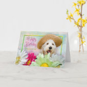 GEBURTSTAG - Tochter - PUPPY/BLUME/SONNHAT Karte (Gelbe Blume)