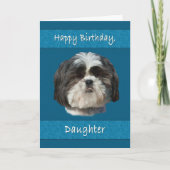 Geburtstag, Tochter, Shih Tzu Dog Karte (Vorderseite)