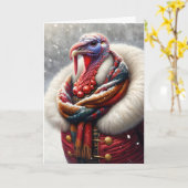 Geburtstag Tom Türkei mit Winterkittel Karte (Gelbe Blume)